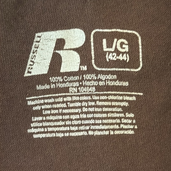 Russell Athletic Lehigh Mountain Hawks T-Shirt Brown Short Sleeve Cotton Large - Picture 6 of 9